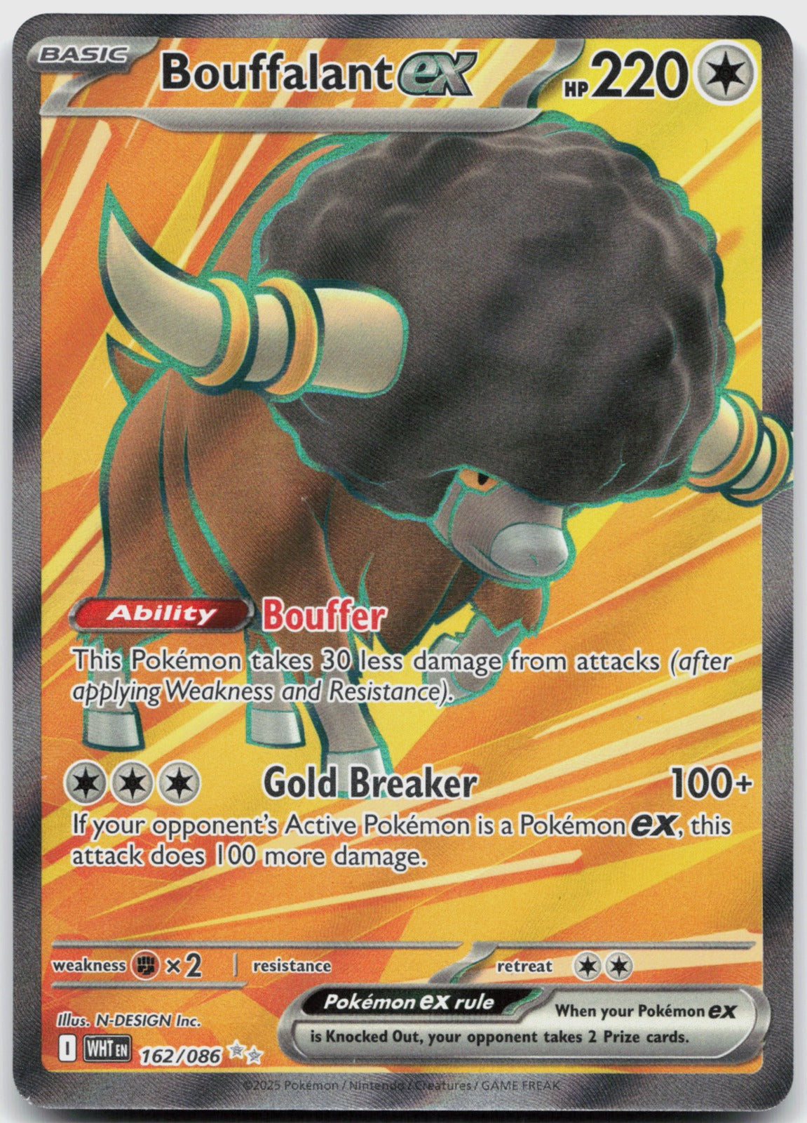 Bouffalant ex Holo Ultra Rare SV: White Flare 162/086 NM