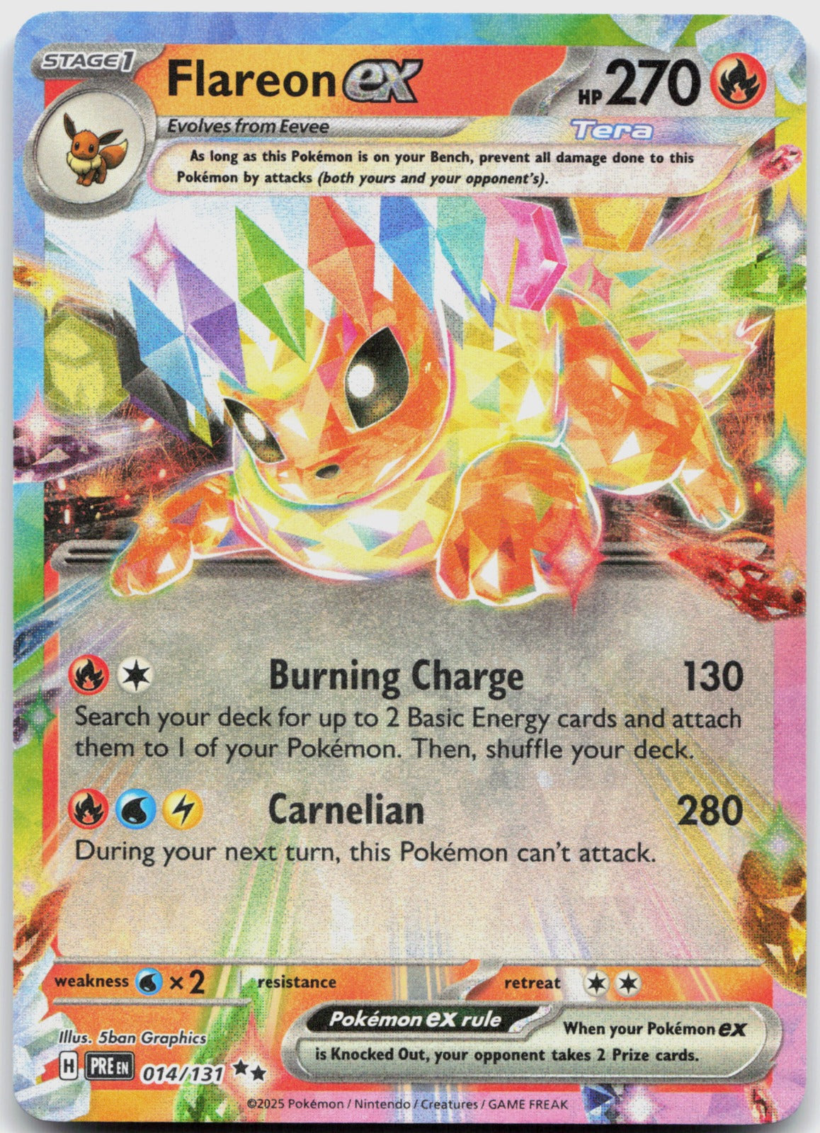 Flareon ex Holo Double Rare SV: Prismatic Evolutions 014/131 NM