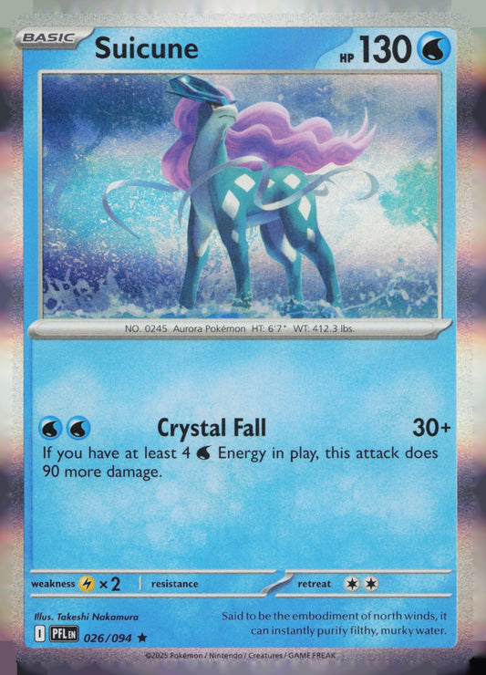 Suicune Holo Rare ME02: Phantasmal Flames 026/094 NM