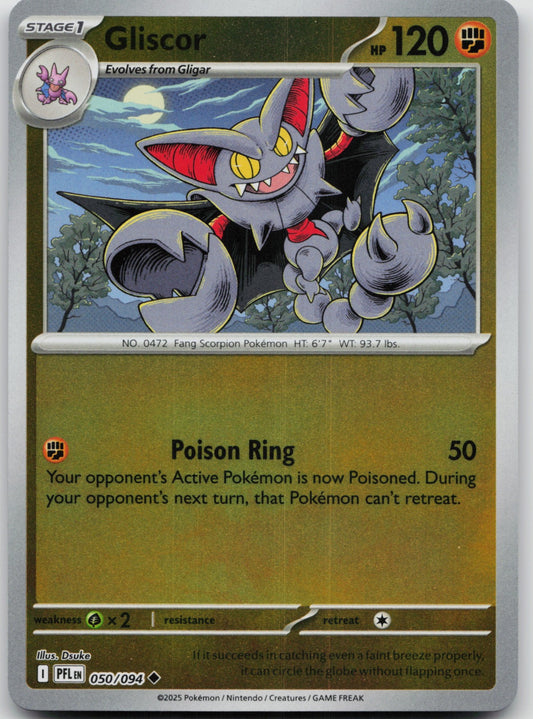 Gliscor Reverse Holo Uncommon ME02: Phantasmal Flames 050/094 NM
