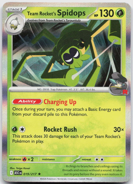 Team Rocket's Spidops Holo Rare ME: Ascended Heroes 019/217 NM