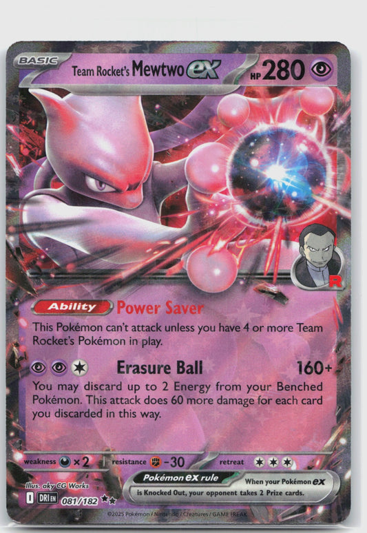Team Rocket's Mewtwo ex Holo Double Rare SV10: Destined Rivals 081/182 NM