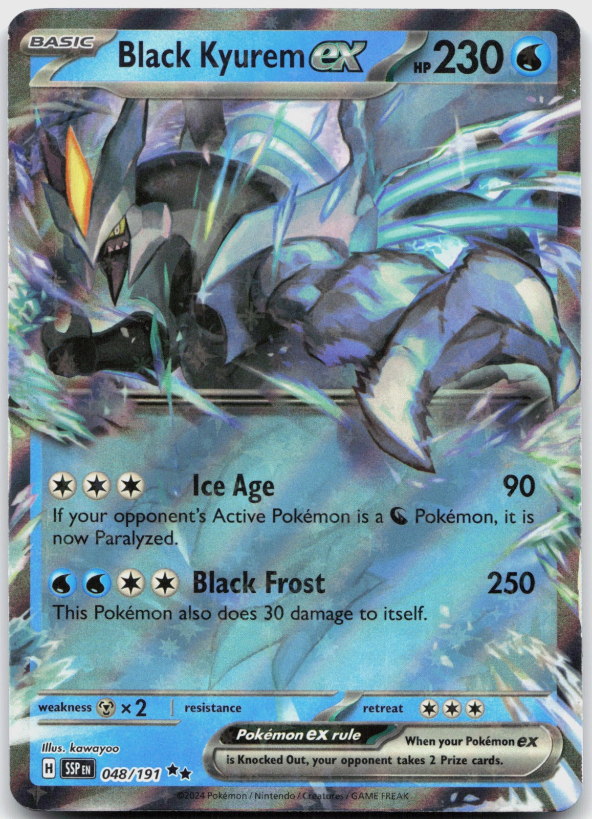 Black Kyurem ex Holo Double Rare SV08: Surging Sparks 048/191 NM