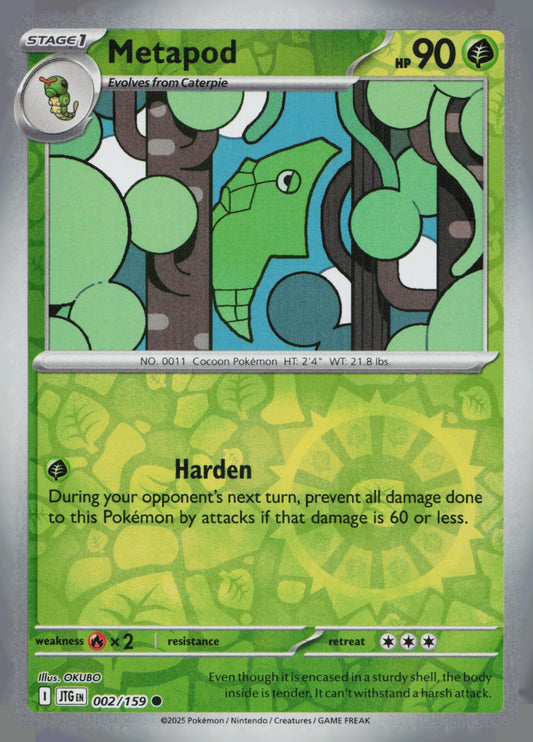 Metapod Reverse Holo Common SV09: Journey Together 002/159 NM