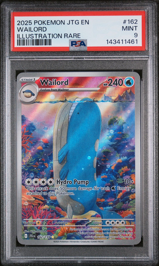 PSA 9 Wailord Illustration Rare SV09: Journey Together 162/159