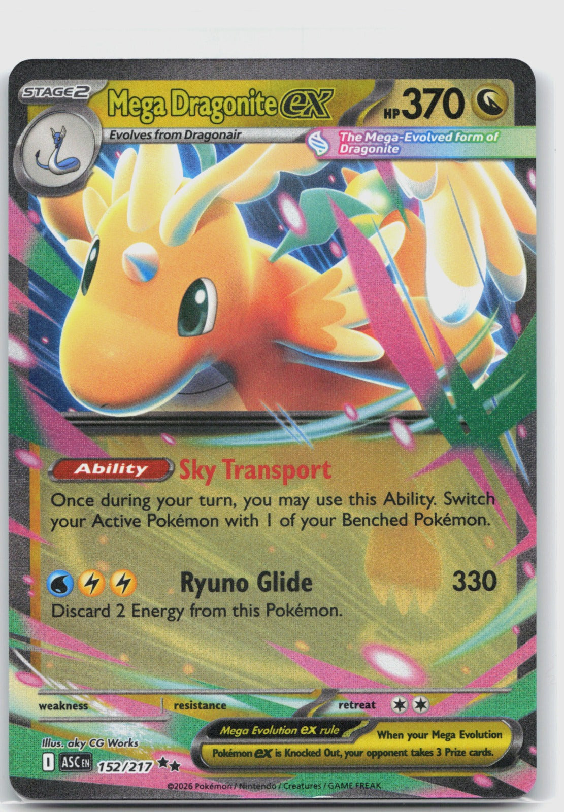 Mega Dragonite ex Holo Double Rare ME: Ascended Heroes 152/217 NM