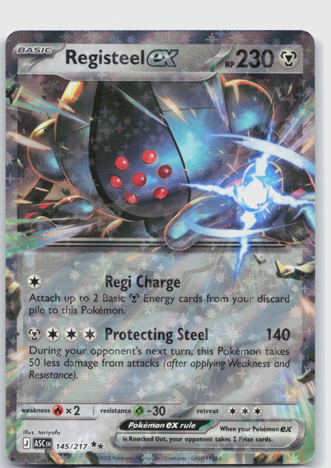 Registeel ex Holo Double Rare ME: Ascended Heroes 145/217 NM