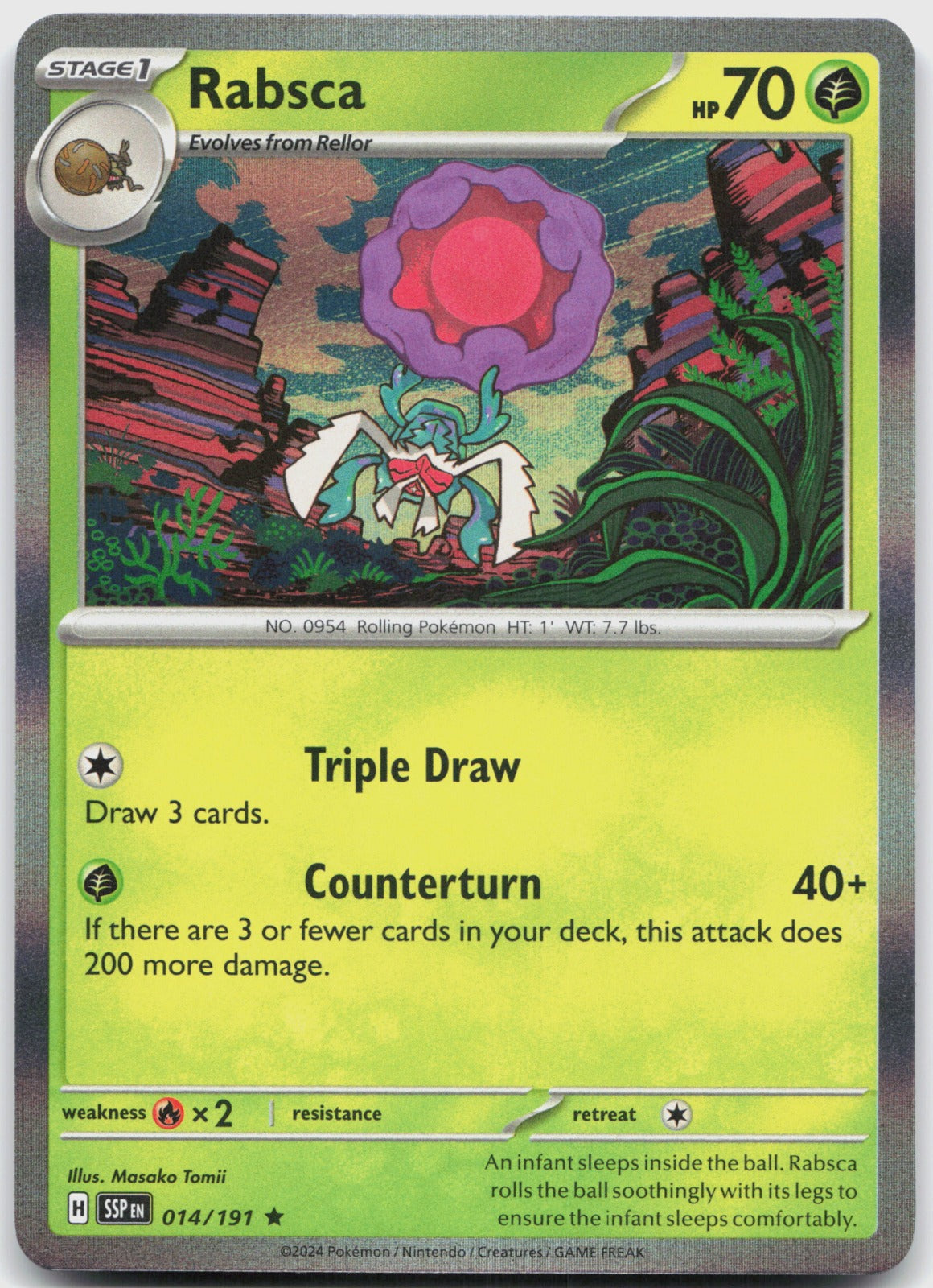 Rabsca Holo Rare SV08: Surging Sparks 014/191 NM