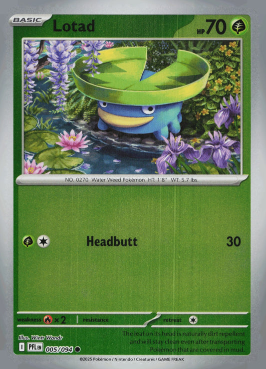 Lotad Reverse Holo Common ME02: Phantasmal Flames 005/094 NM