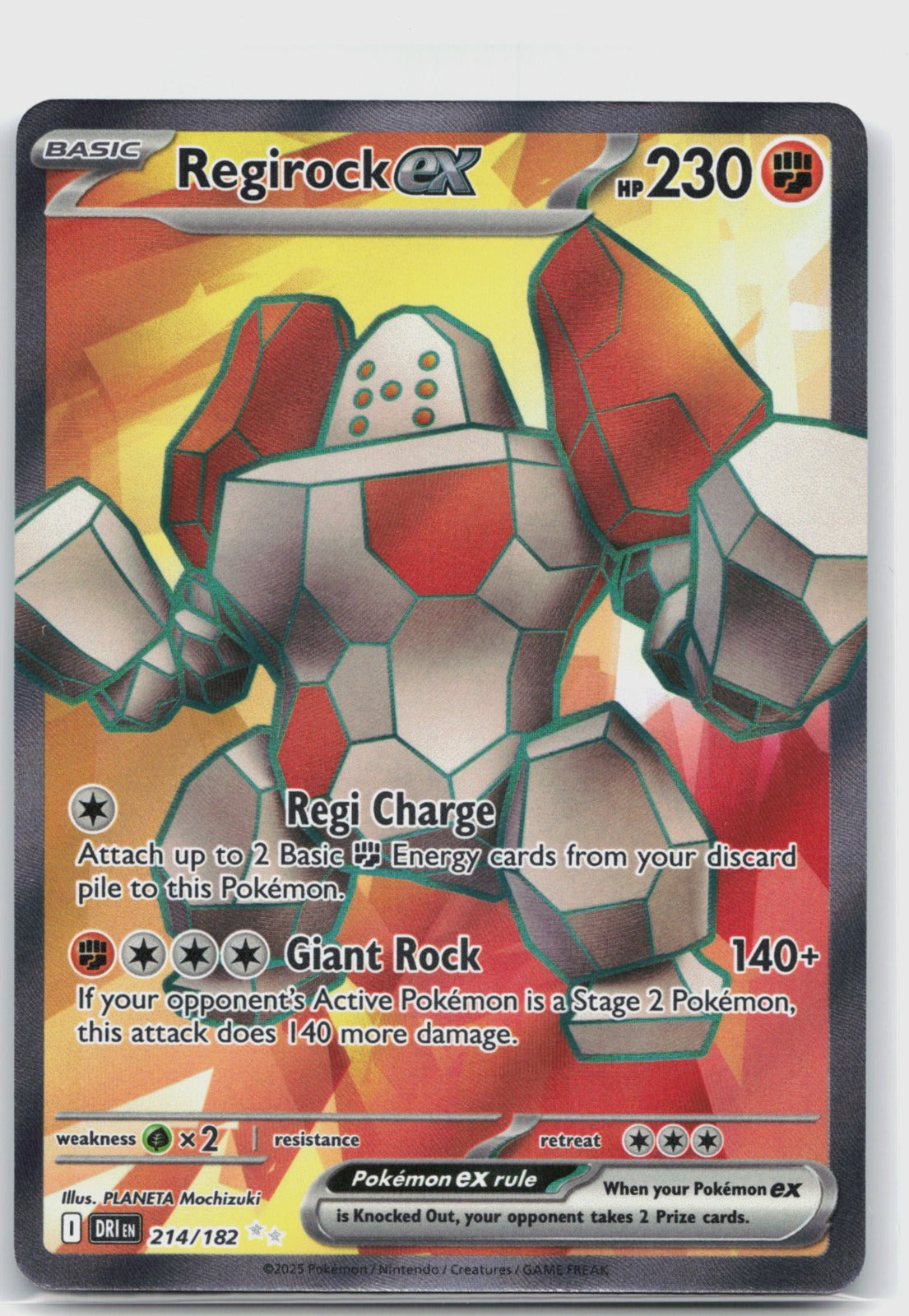 Regirock ex Holo Ultra Rare SV10: Destined Rivals 214/182 NM