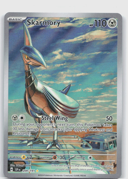 Skarmory Holo Illustration Rare SV08: Surging Sparks 209/191 NM
