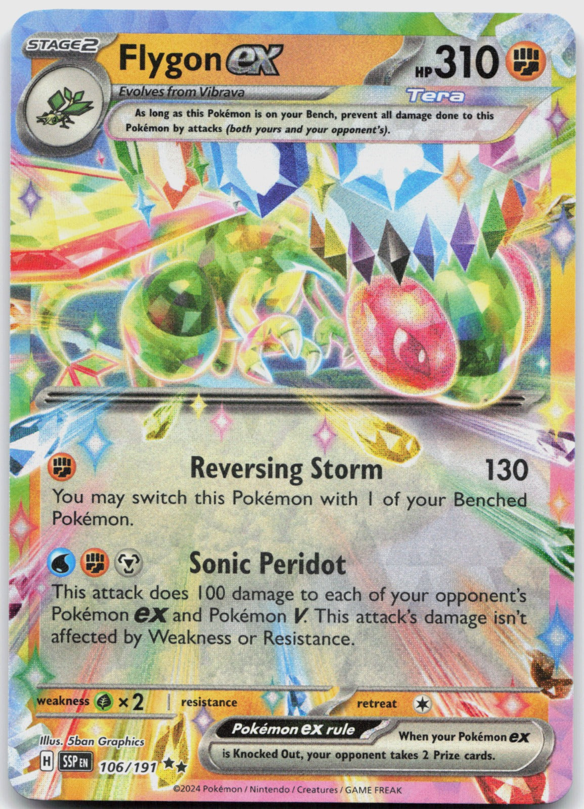 Flygon ex Holo Double Rare SV08: Surging Sparks 106/191 NM