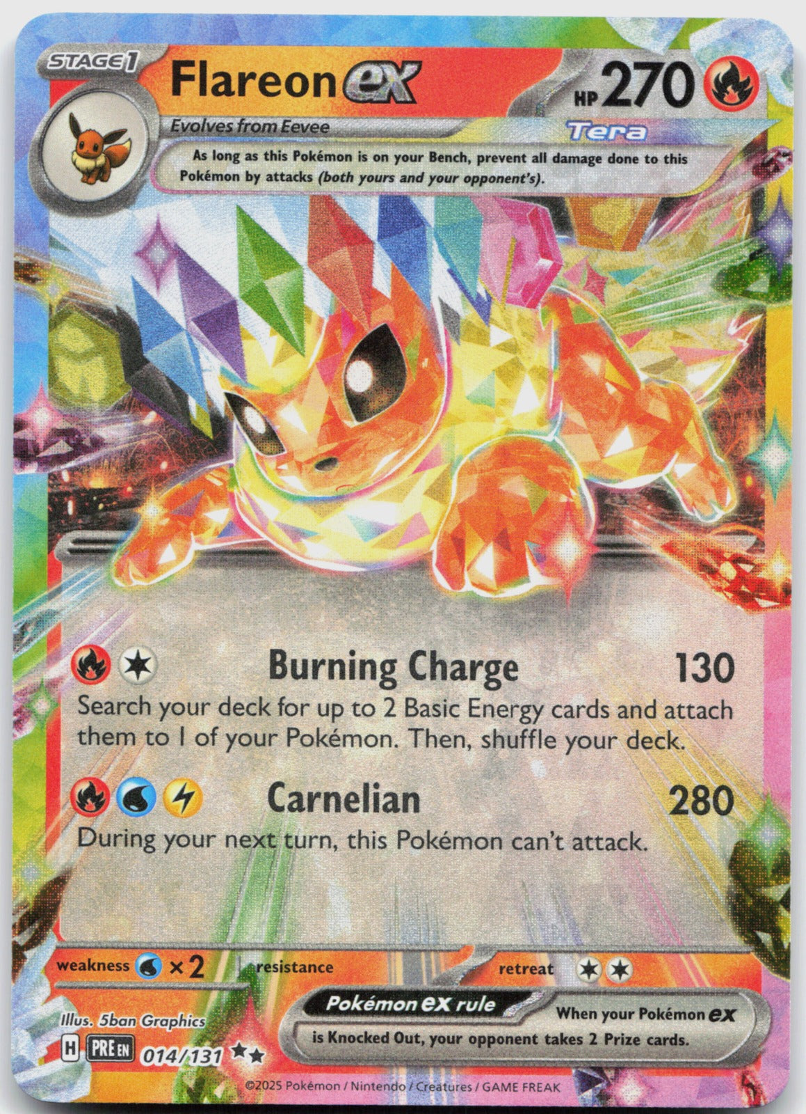 Flareon ex Holo Double Rare SV: Prismatic Evolutions 014/131 NM