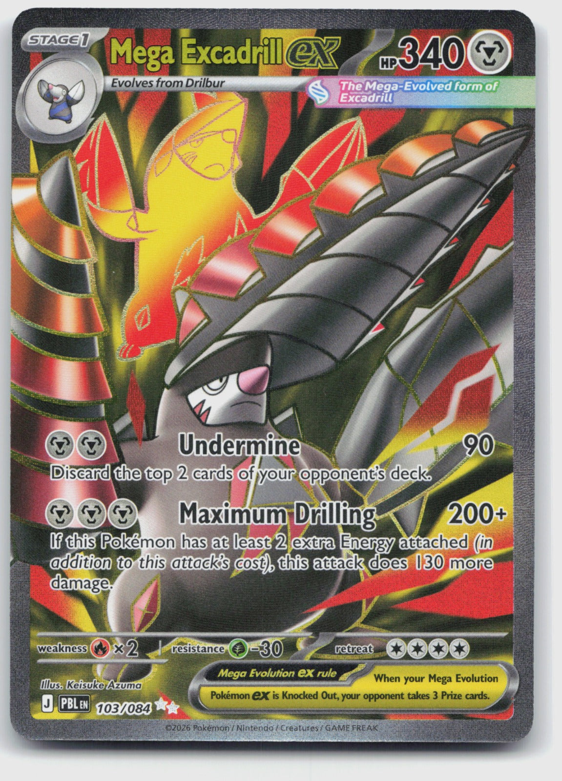Mega Excadrill ex Ultra Rare ME05: Pitch Black 103/084 NM