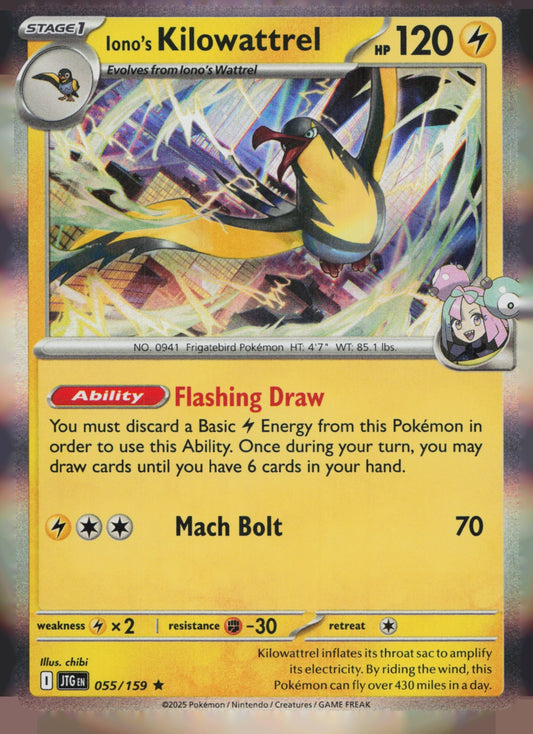 Iono's Kilowattrel Holo Rare SV09: Journey Together 055/159 NM