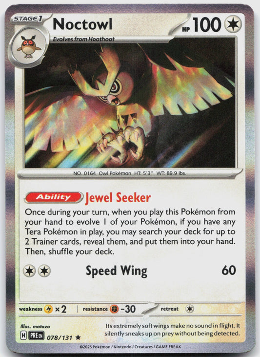 Noctowl Holo Rare SV: Prismatic Evolutions 078/131 NM