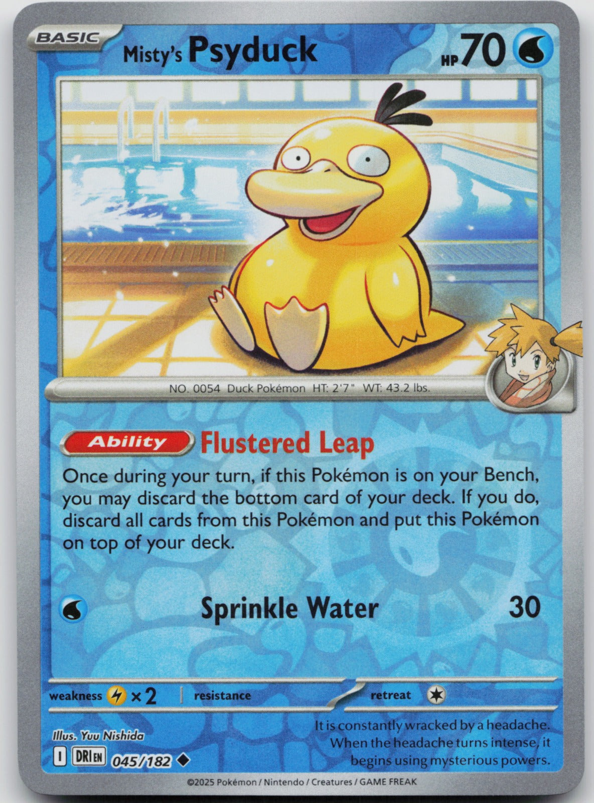 Misty's Psyduck Reverse Holo Uncommon SV10: Destined Rivals 045/182 NM