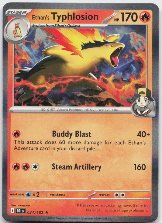 Ethan's Typhlosion Holo Rare SV10: Destined Rivals 034/182 NM