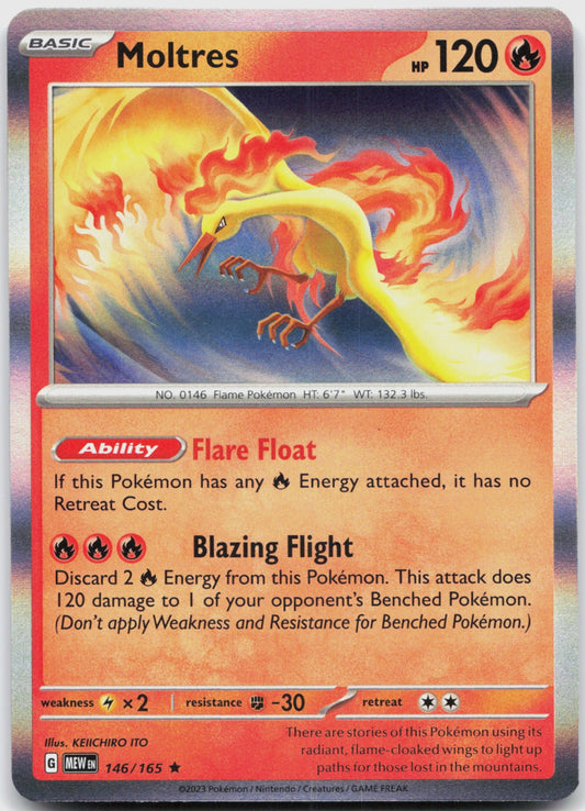 Moltres Holo Rare SV: Scarlet & Violet 151 146/165 NM