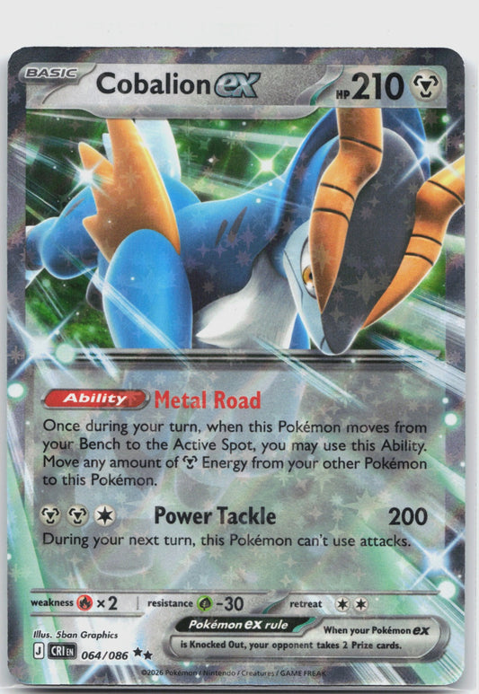 Cobalion ex Holo Double Rare ME04: Chaos Rising 064/086 NM