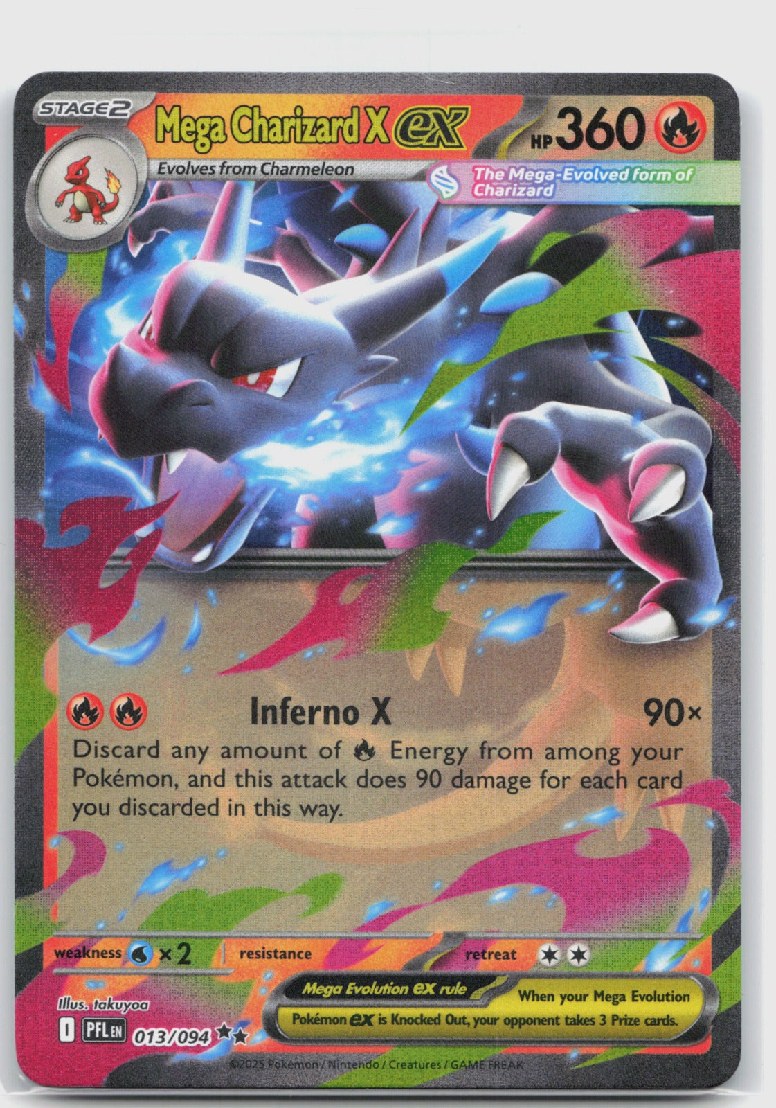 Mega Charizard X ex Holo Double Rare ME02: Phantasmal Flames 013/094 NM