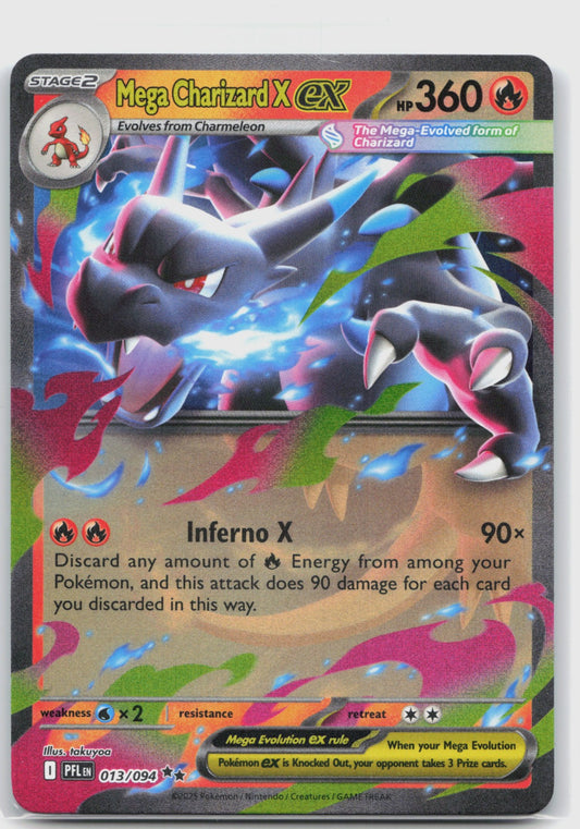 Mega Charizard X ex Holo Double Rare ME02: Phantasmal Flames 013/094 NM