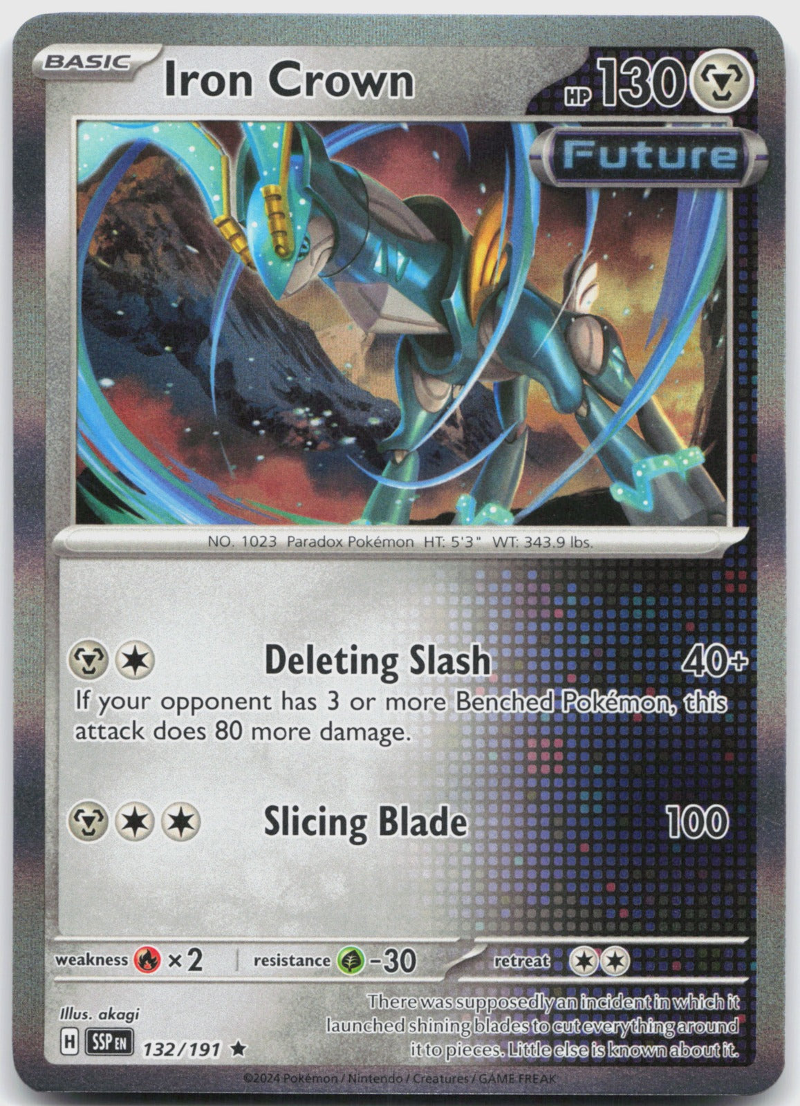 Iron Crown Holo Rare SV08: Surging Sparks 132/191 NM