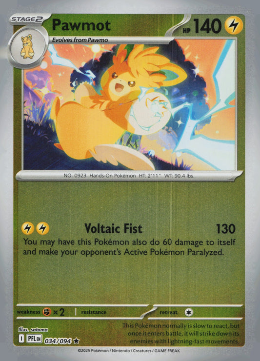 Pawmot Reverse Holo Rare ME02: Phantasmal Flames 034/094 NM