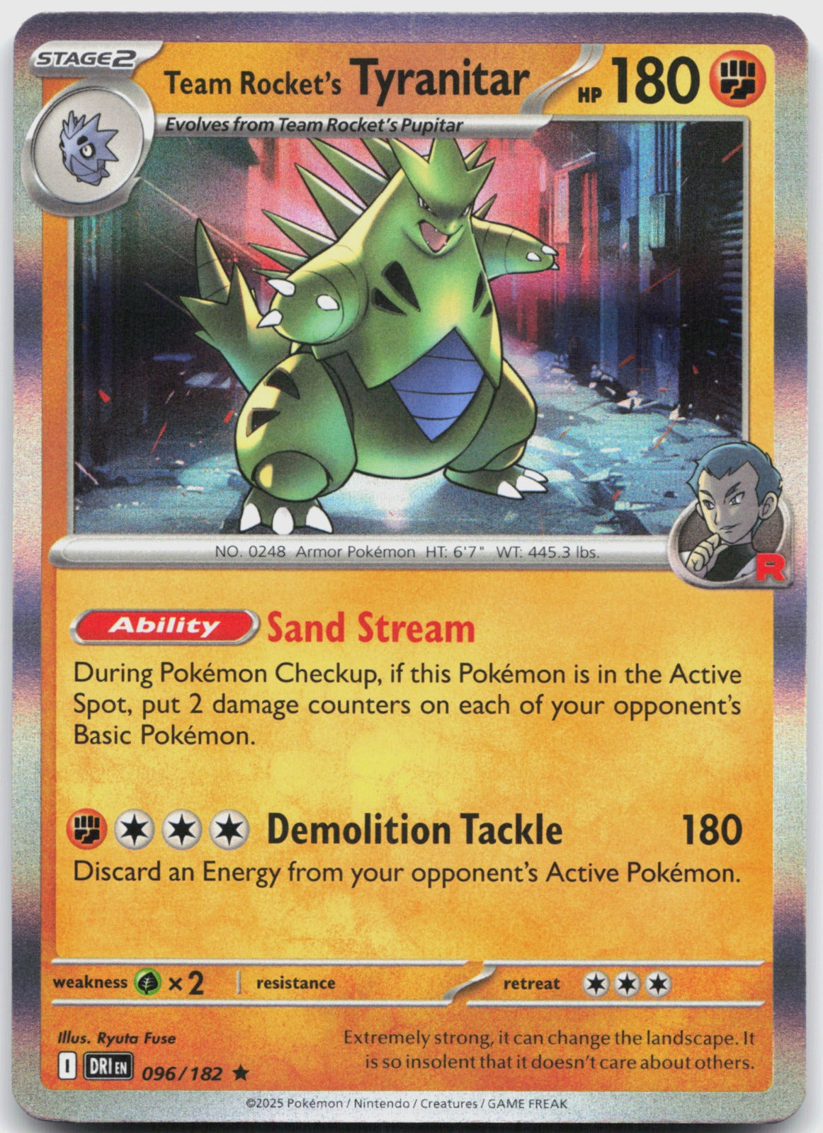 Team Rocket's Tyranitar Holo Rare SV10: Destined Rivals 096/182 NM