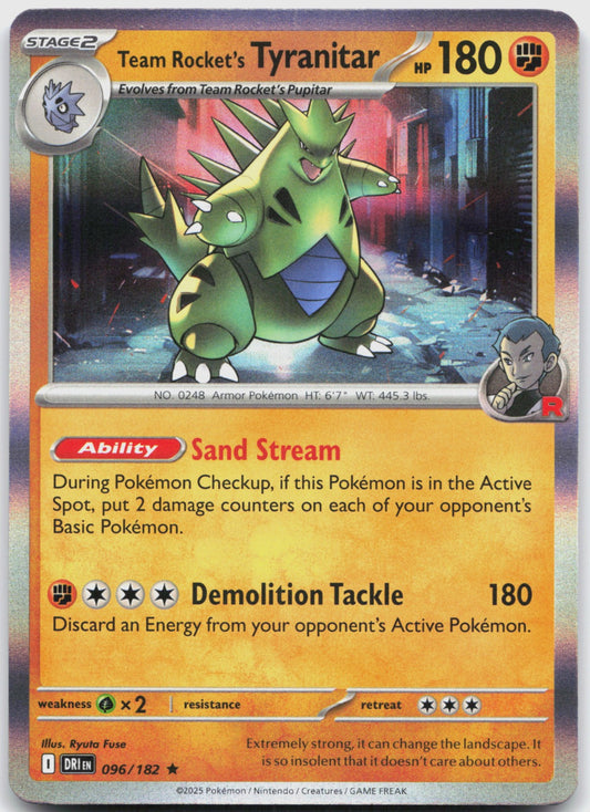 Team Rocket's Tyranitar Holo Rare SV10: Destined Rivals 096/182 NM