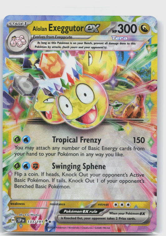 Alolan Exeggutor ex Holo Double Rare SV08: Surging Sparks 133/191 NM