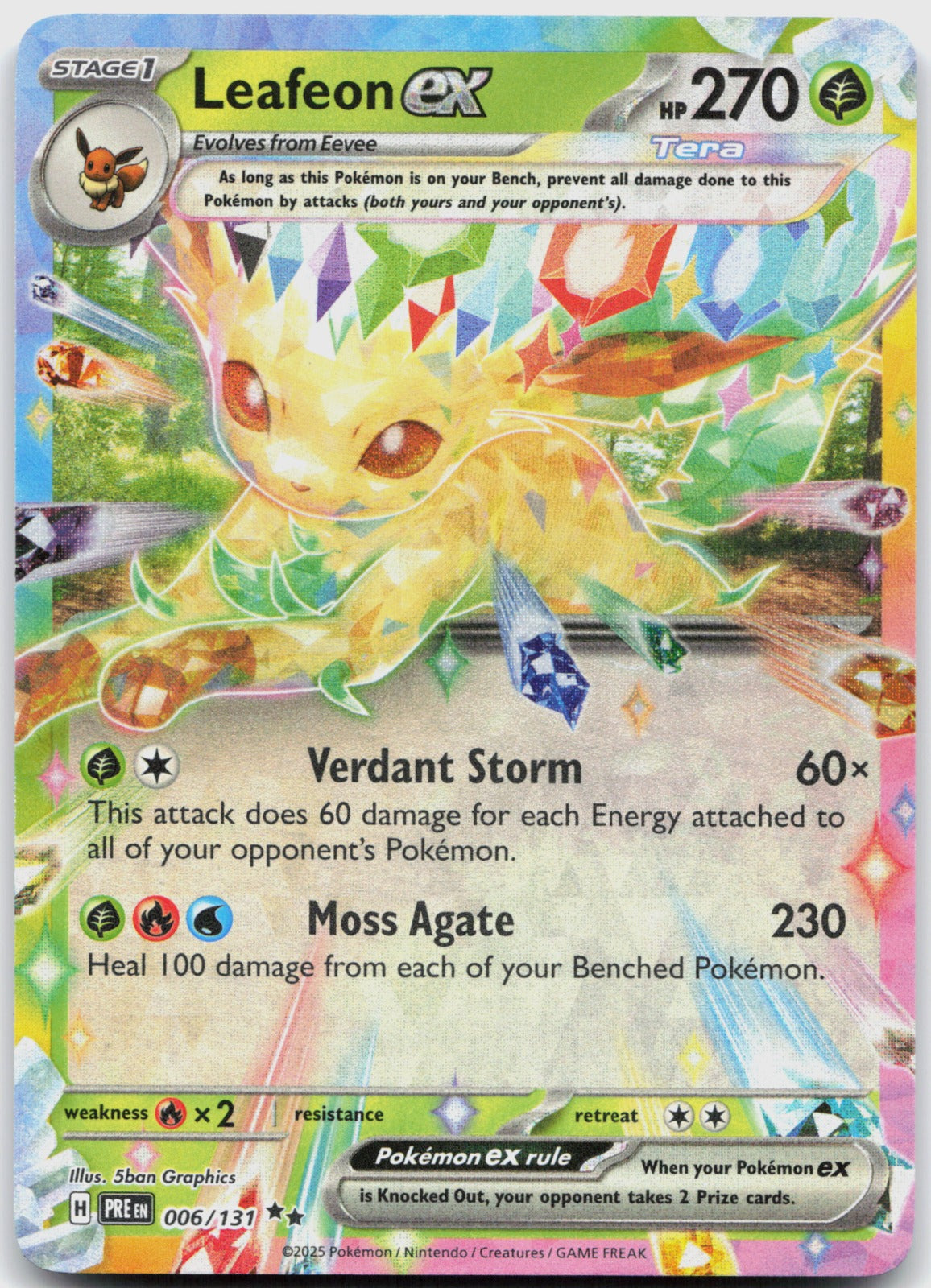Leafeon ex Holo Double Rare SV: Prismatic Evolutions 006/131 NM