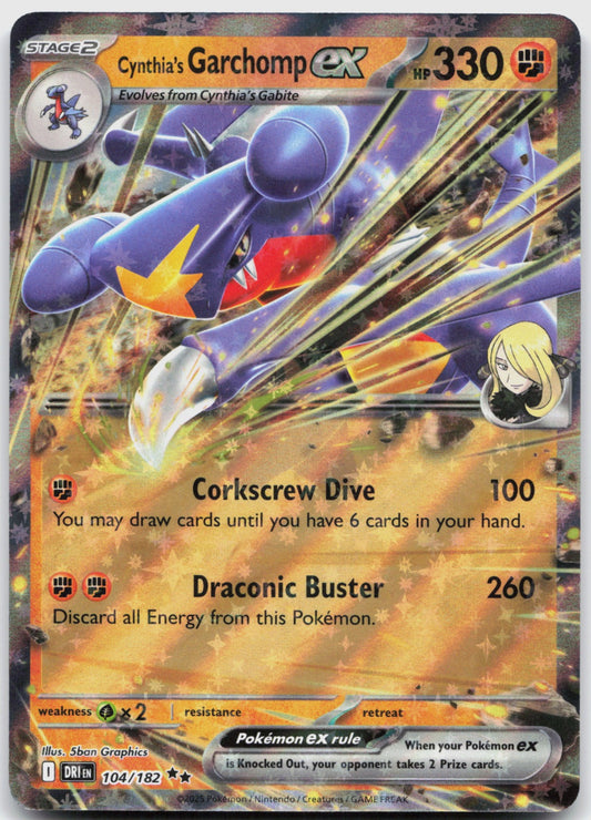Cynthia's Garchomp ex Holo Double Rare SV10: Destined Rivals 104/182 NM