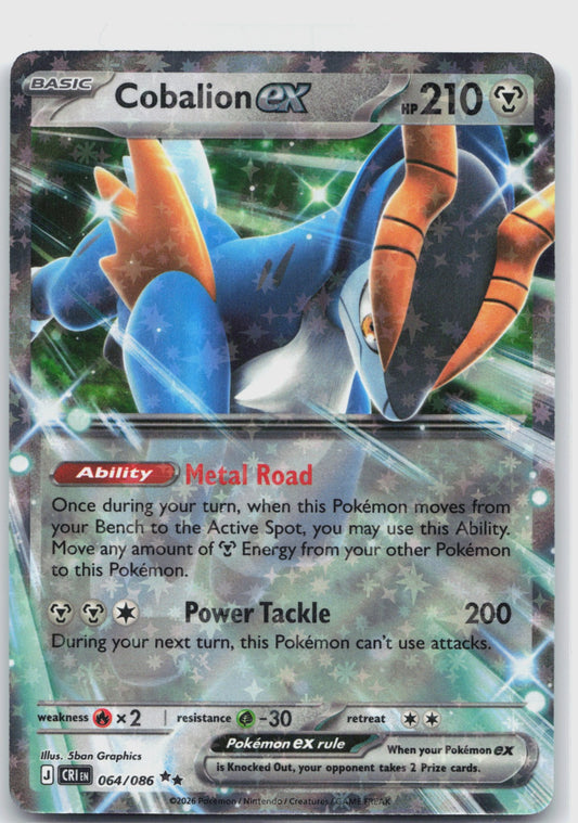 Cobalion ex Holo Double Rare ME04: Chaos Rising 064/086 NM