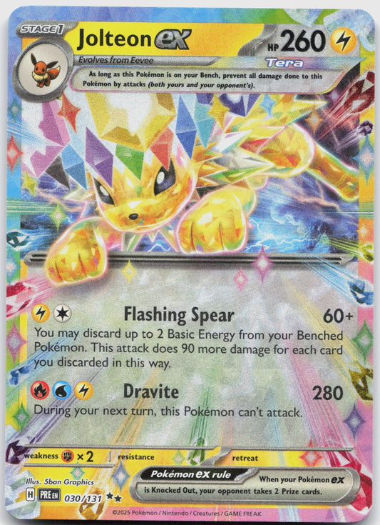 Jolteon ex Holo Double Rare SV: Prismatic Evolutions 030/131 NM