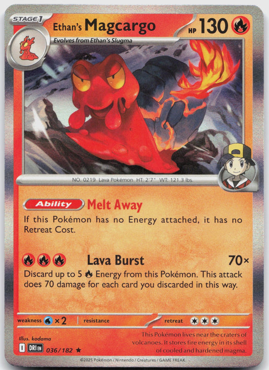 Ethan's Magcargo Holo Rare SV10: Destined Rivals 036/182 NM