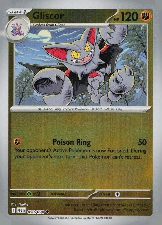 Gliscor Reverse Holo Uncommon ME02: Phantasmal Flames 050/094 NM
