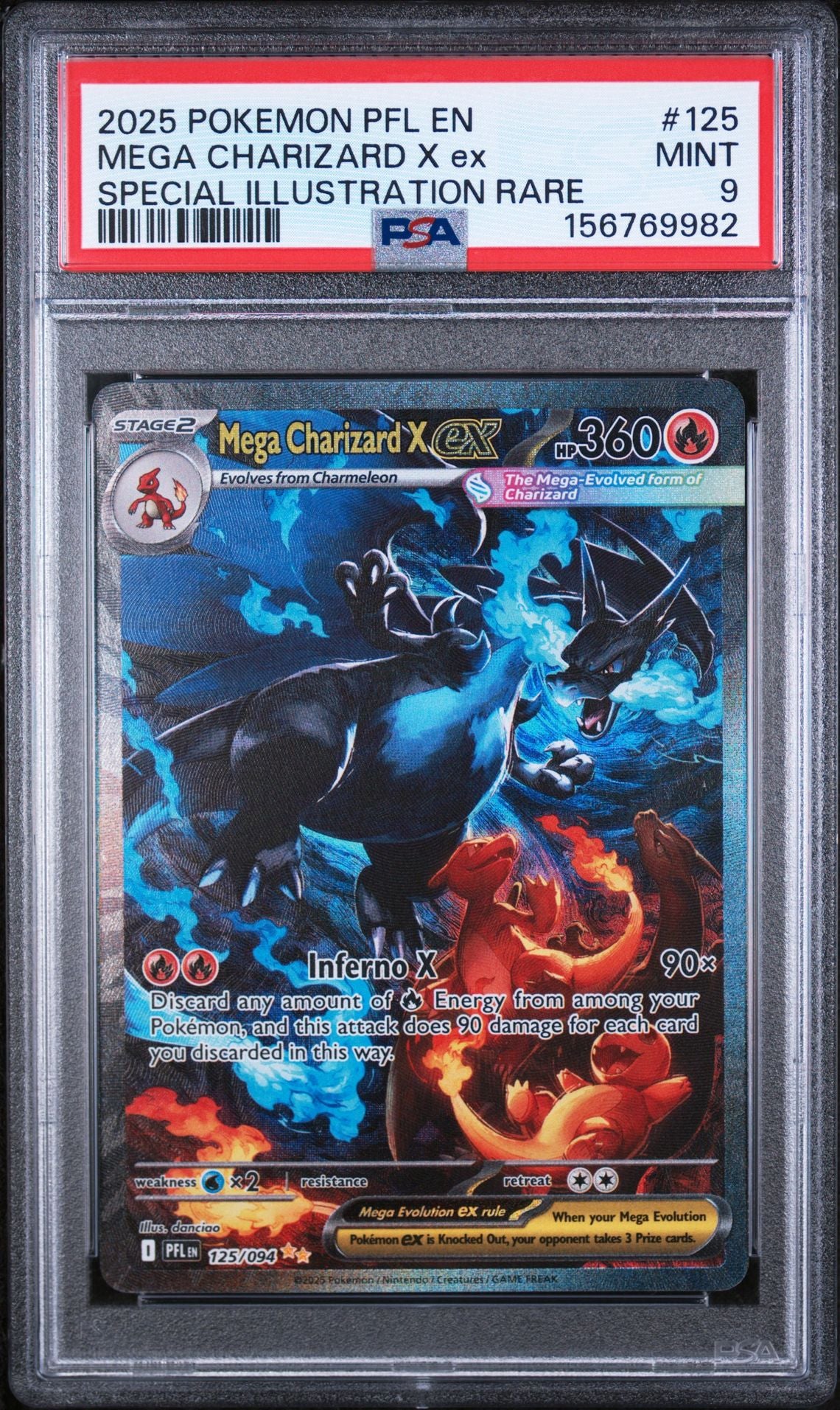 PSA 9 Mega Charizard X ex Special Illustration Rare ME02: Phantasmal Flames 125/094 - PSA cert 156769982 front
